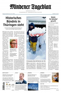 Thüringen, USA, Minden: Titelseite vom 21.November. Repro: MT