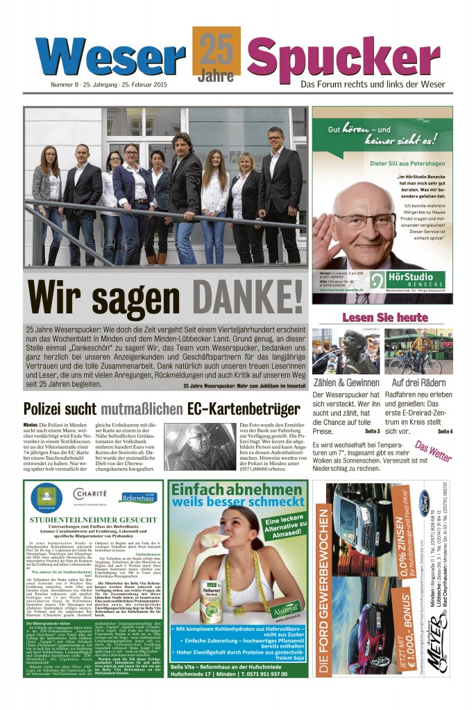 Die Titelseite der "Weserspucker"-Jubiläumsausgabe. Repro: MT