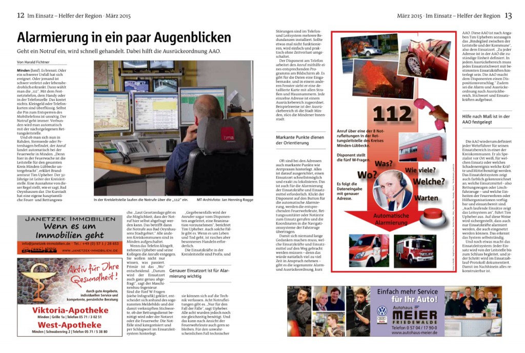 Blick in das neue Feuerwehrmagazin "Im Einsatz". Repro: MT