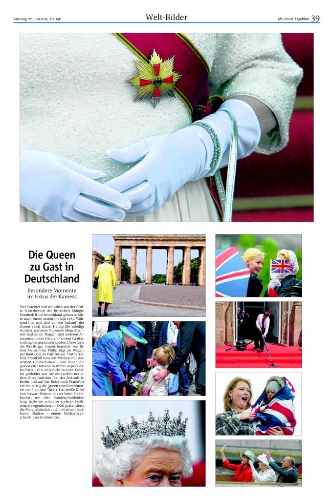 Diese MT-Fotoseite zum Staatsbesuch der Queen in Deutschland war der Jury ebenfalls eine Auszeichnung wert. Repro: MT