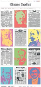 Sechs Verlegergenerationen, sechs Titelseiten ihrer Zeit: Illlustration aus unserem Zeitungsartikel zum 160. geburtstag. Repro: MT 